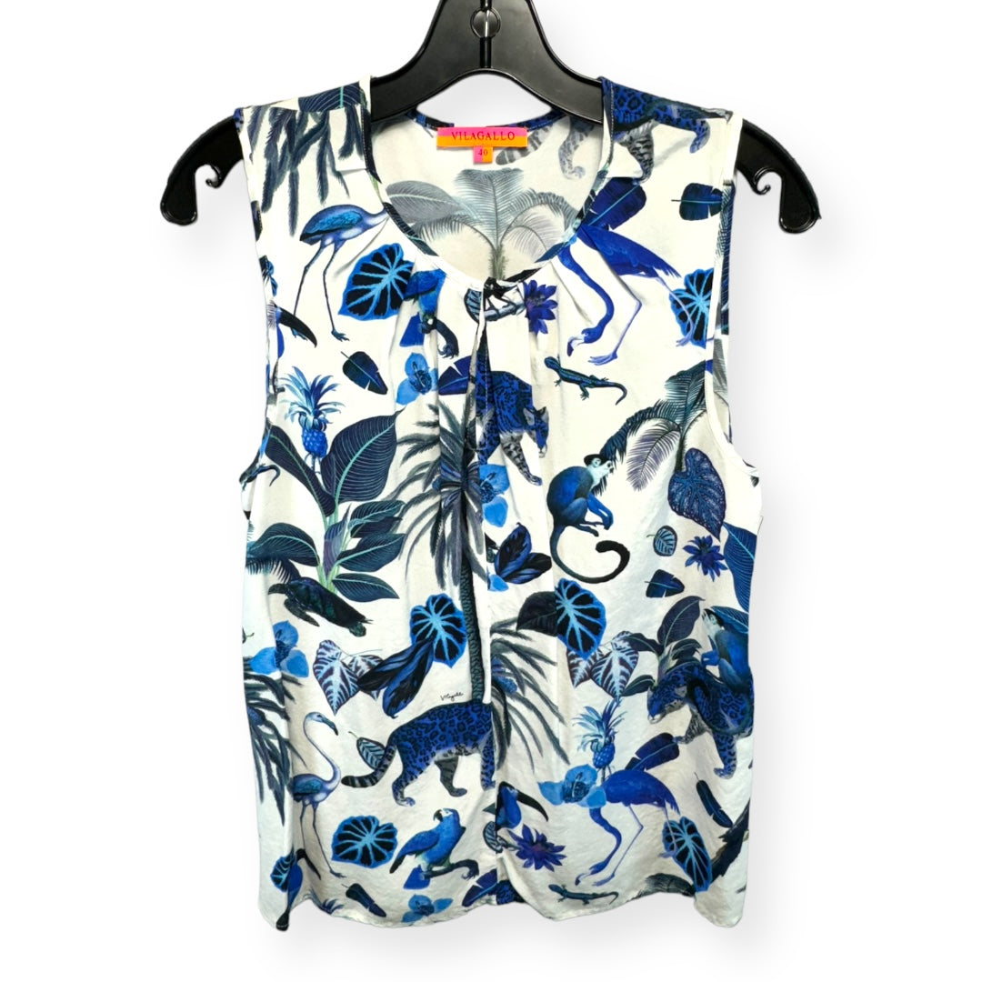 Tropical Print Top Sleeveless Viagallo, Size 40