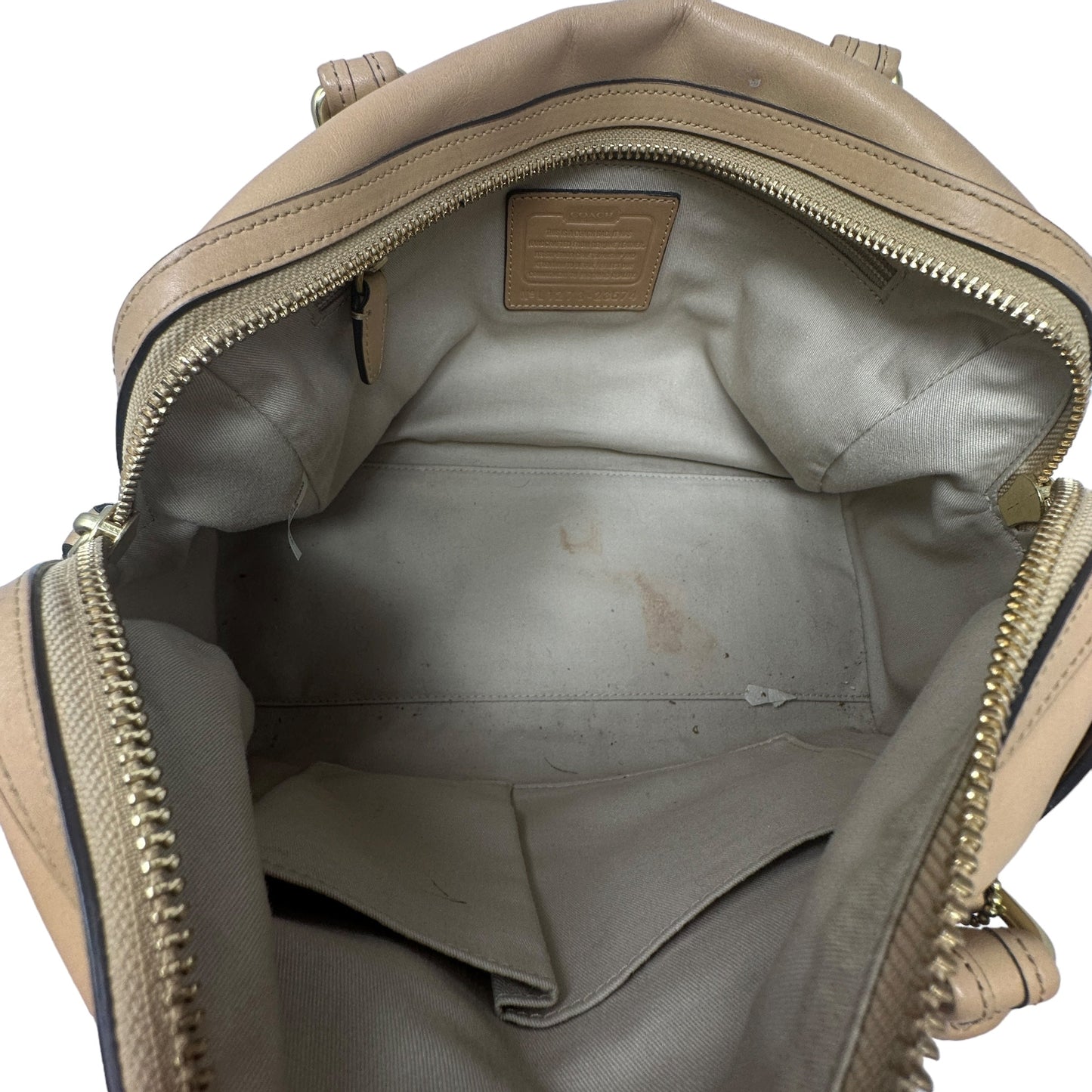 Handbag Leather By Coach  Size: Medium