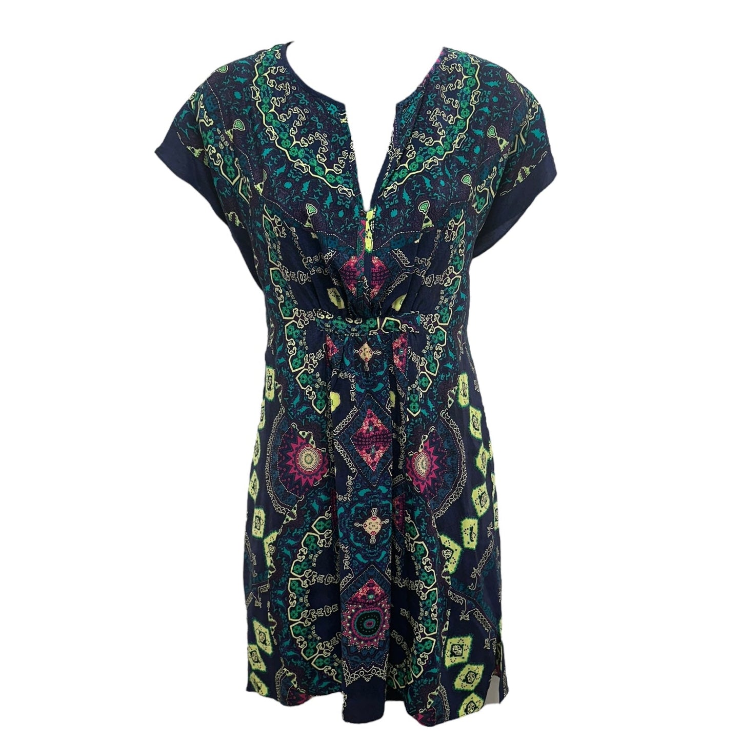 Silk Medallion Paisley Print Dress Maeve, Size XXS