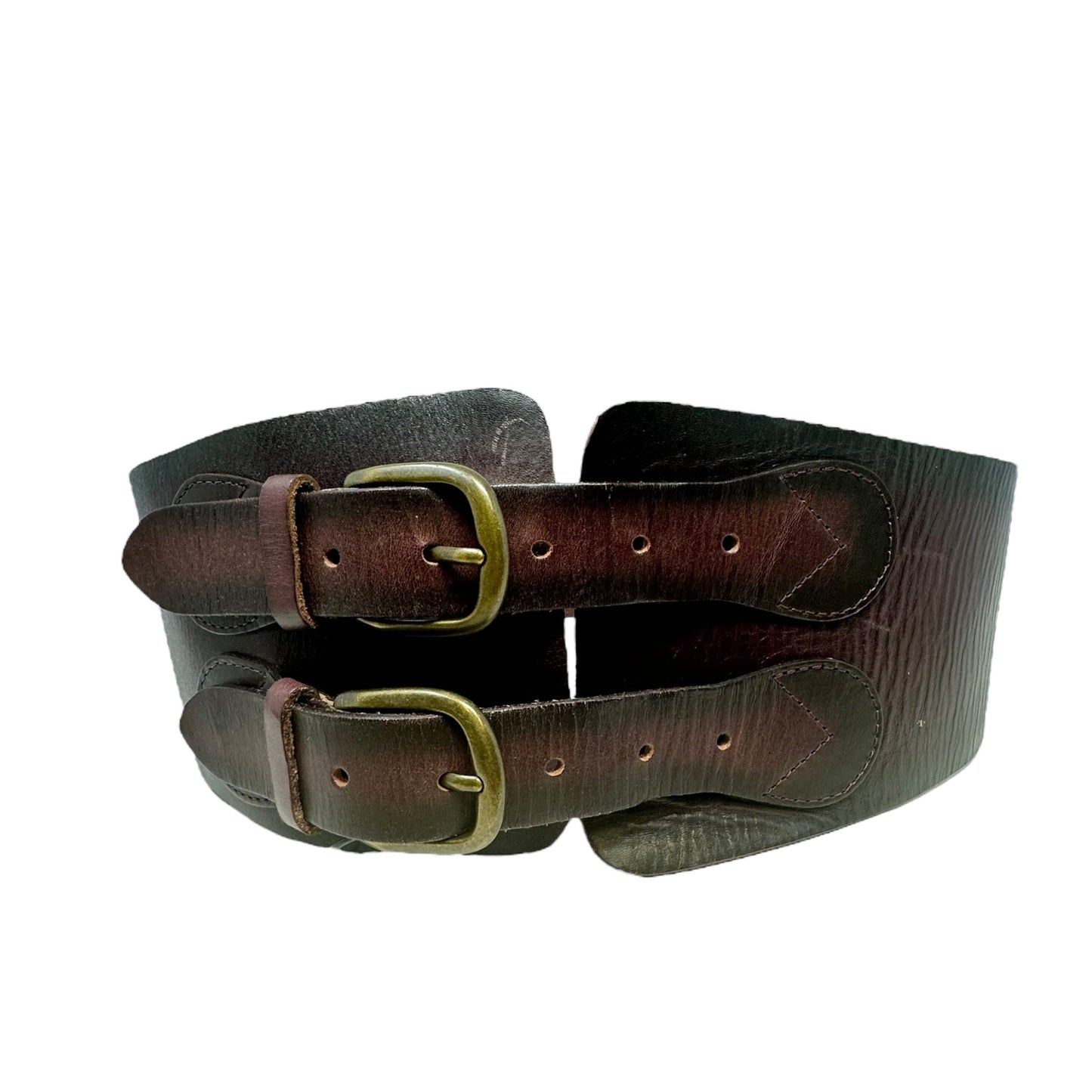 Wide Double Buckle Belt By Linea Pelle, Size: Medium