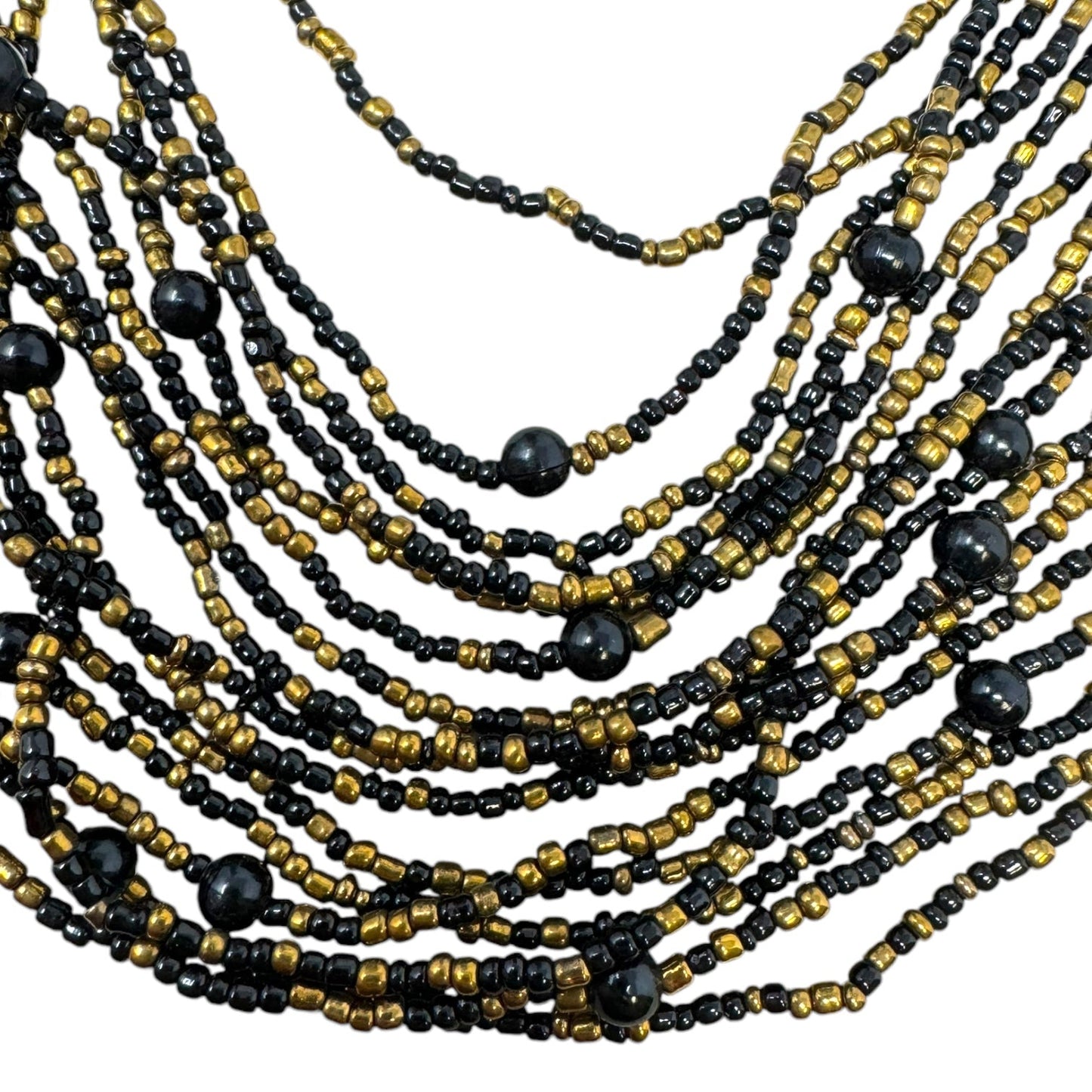 Multi Strand Seed Beaded Necklace By Unbranded