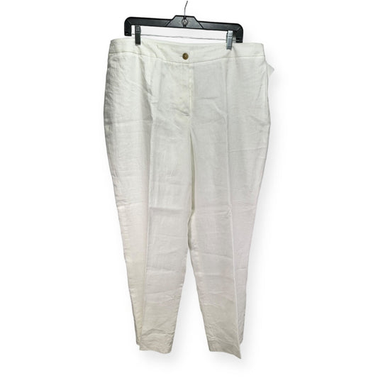 White Pants Linen Jones New York, Size 18