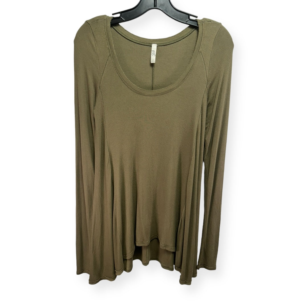 January Ribbed Scoop Neck Tee in Moss Free People, Size S