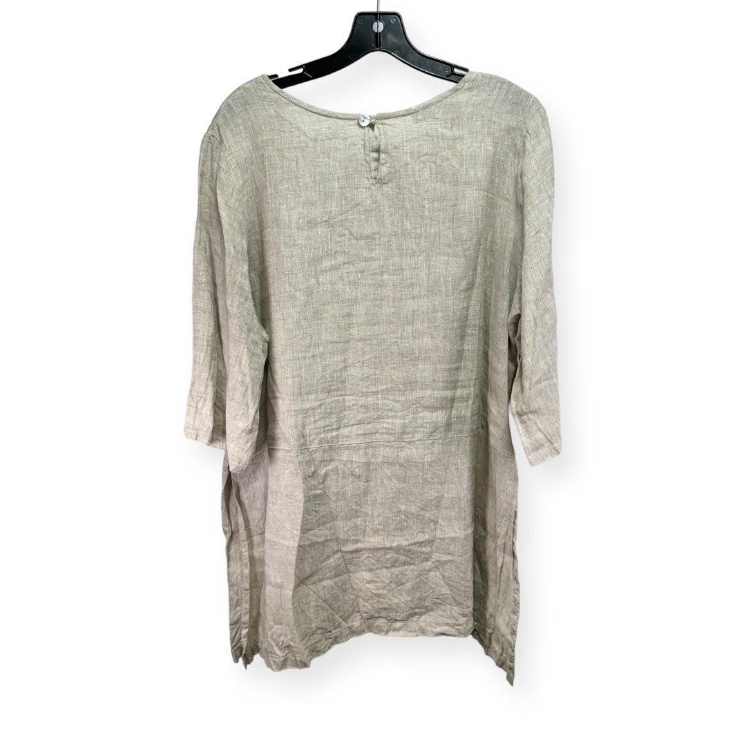 Linen Taupe Top 3/4 Sleeve Bryn Walker, Size M