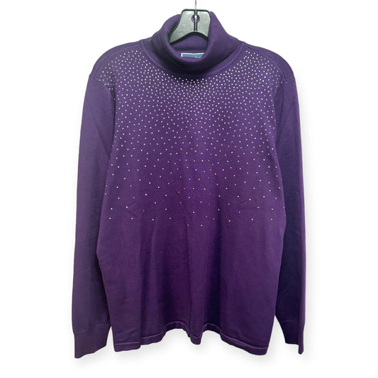 Sweater By Karen Scott In Purple, Size: 1x