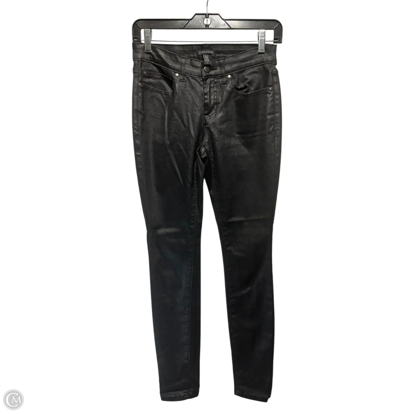 Coated Jeans Skinny By Eileen Fisher In Black, Size: 0