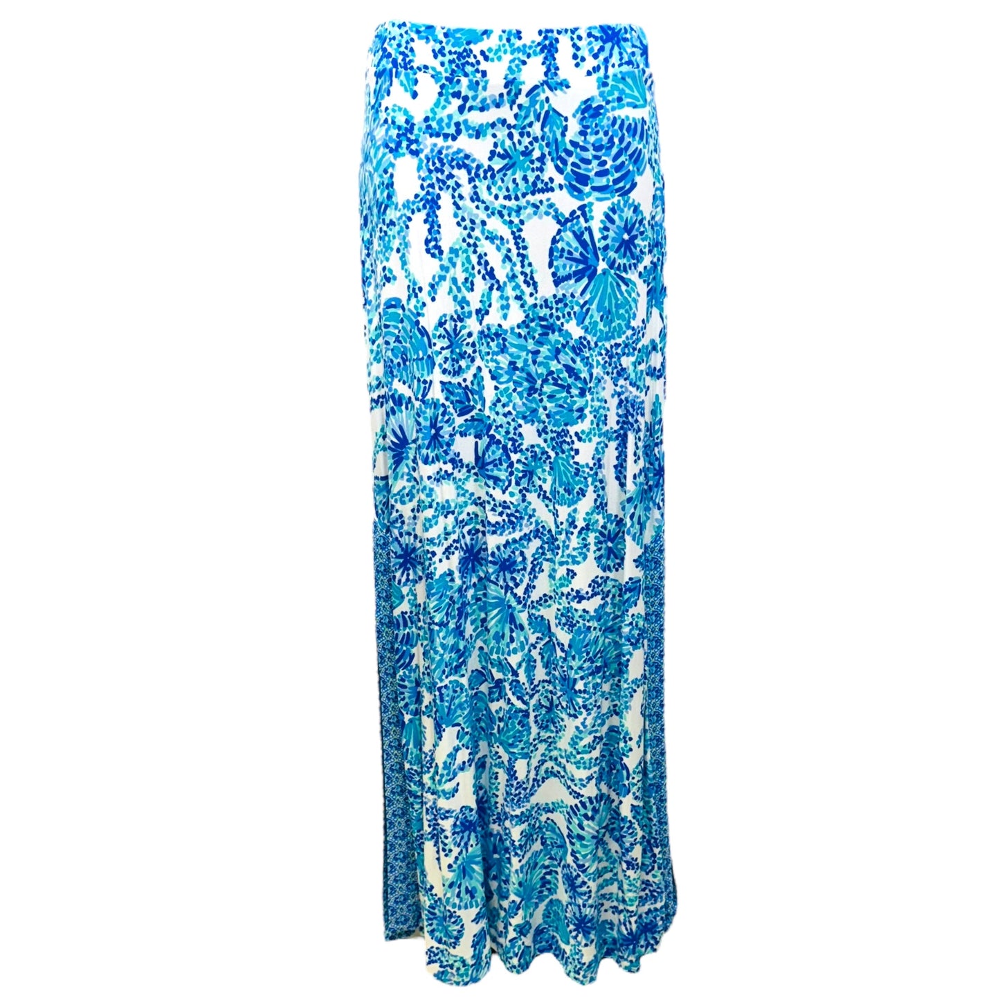 Adea Maxi Skirt By Lilly Pulitzer In Turquoise Oasis Shell Me You Love Me, Size: XS