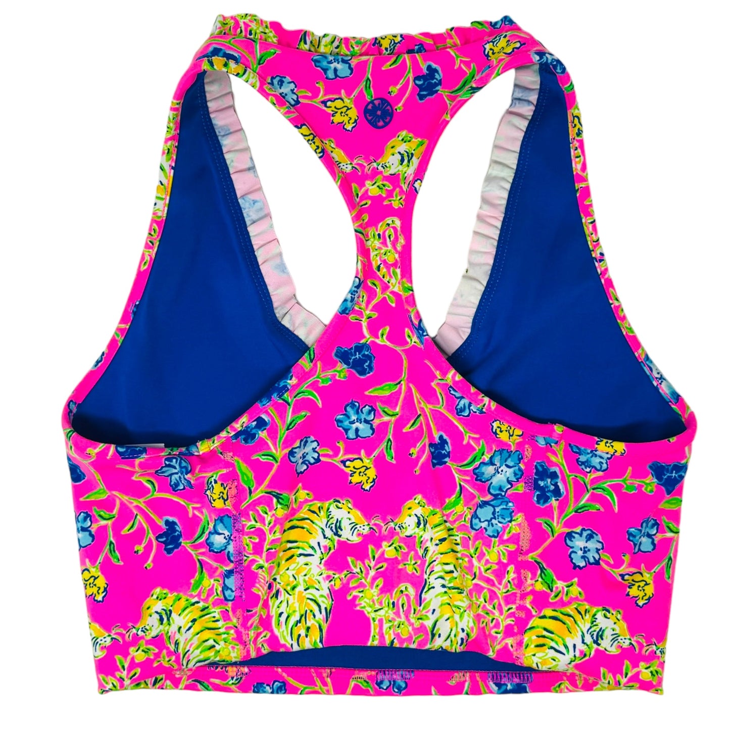 Lindsay Sports Bra UPF By Lilly Pulitzer In Prosecco Pink Tigress Garden, Size: XS