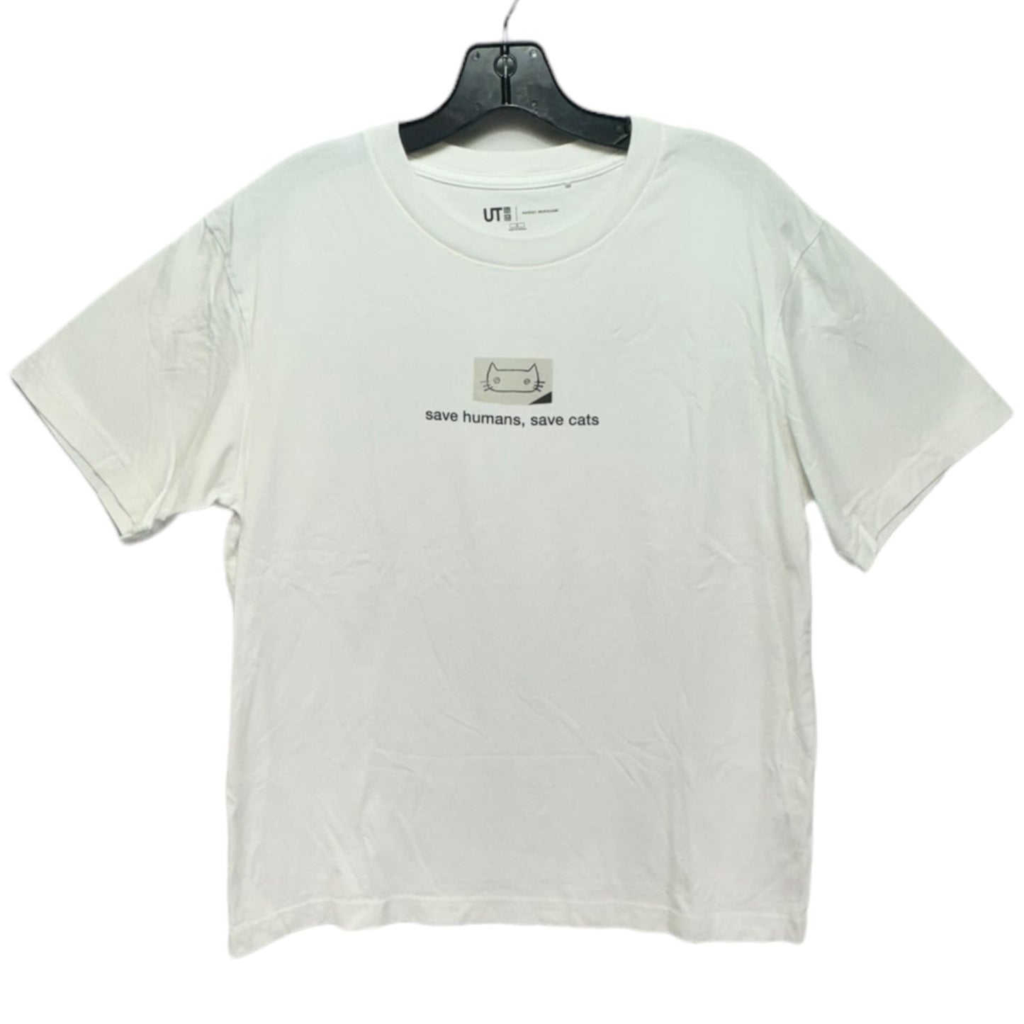 Top Short Sleeve By Uniqlo In White, Size: S