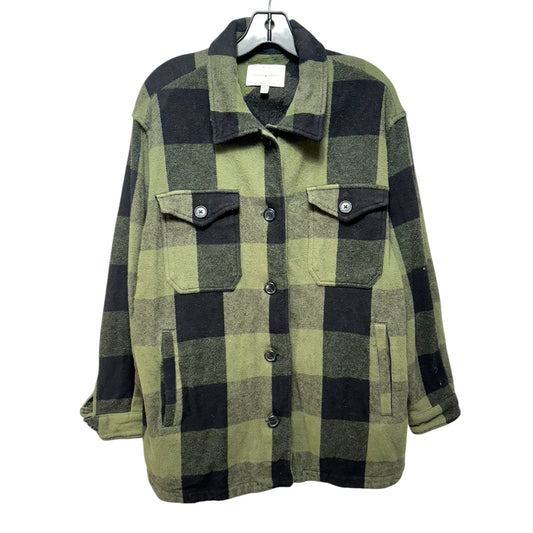 Jacket Shirt By Lucky Brand In Plaid Pattern, Size: M