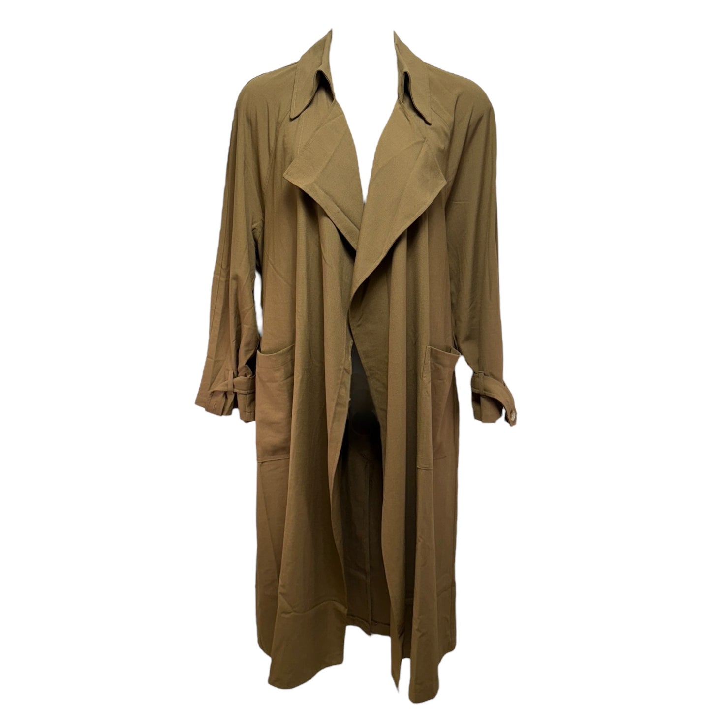 Belted Trench Coat By Topshop In Brown, Size: 8