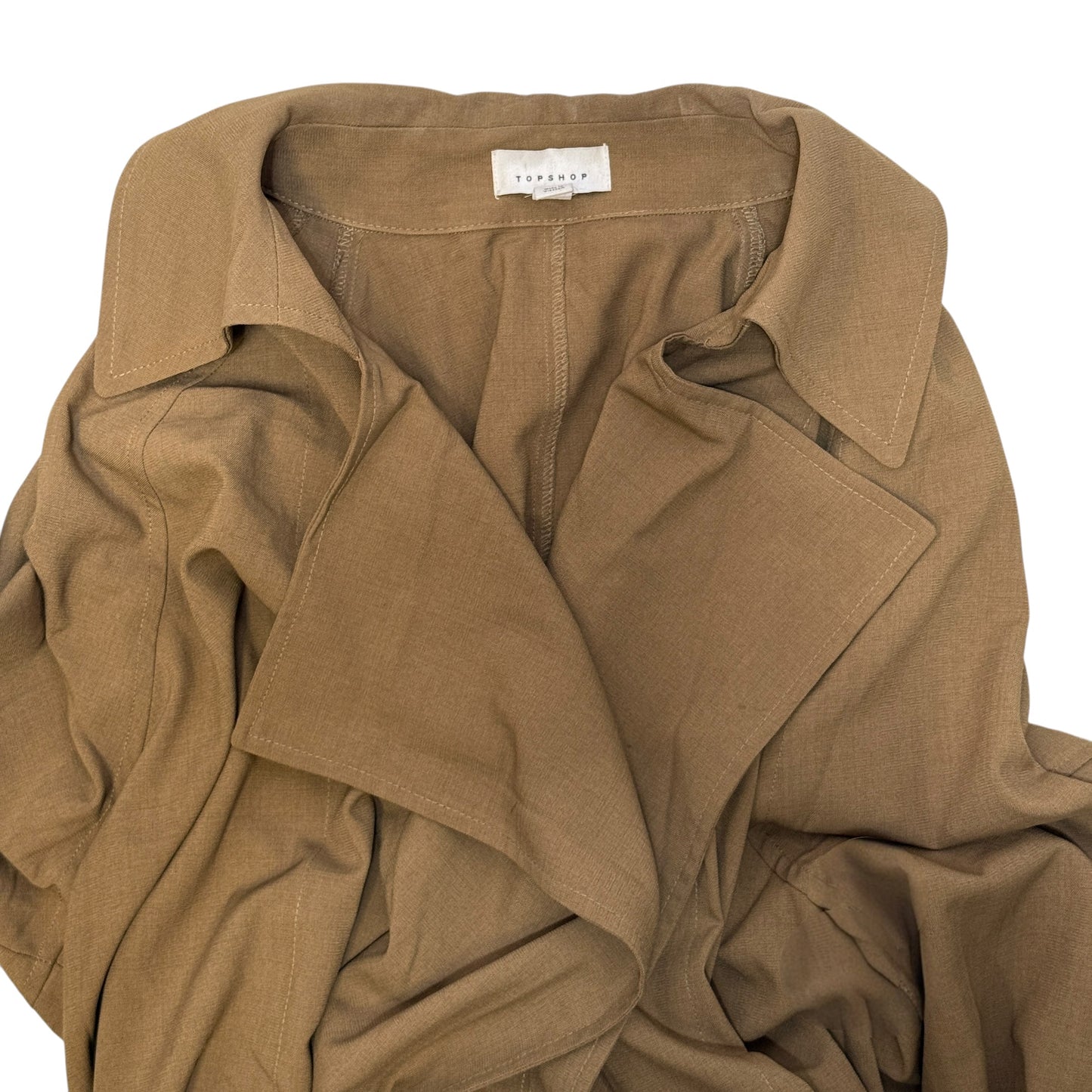 Belted Trench Coat By Topshop In Brown, Size: 8