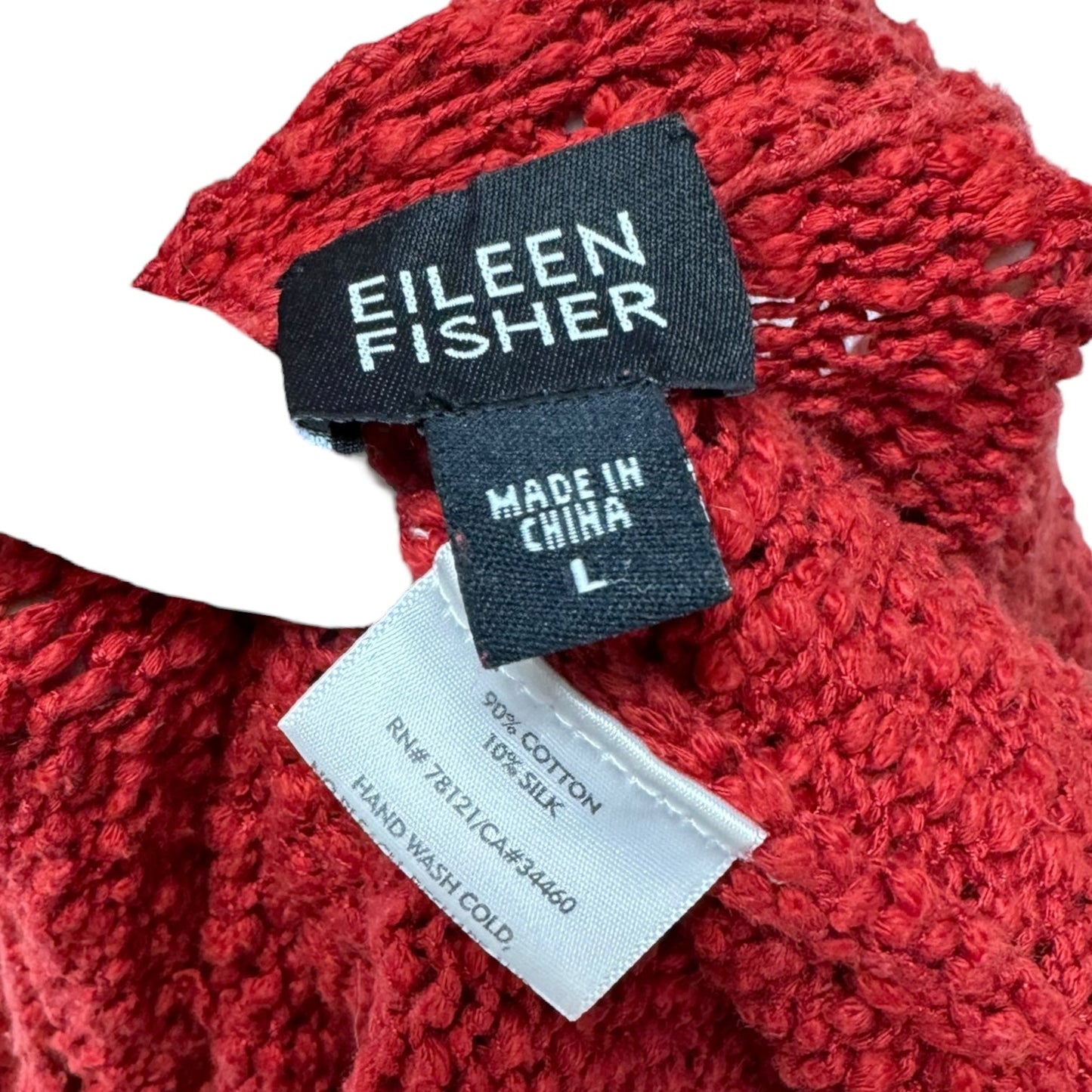 Sweater By Eileen Fisher In Red, Size: L