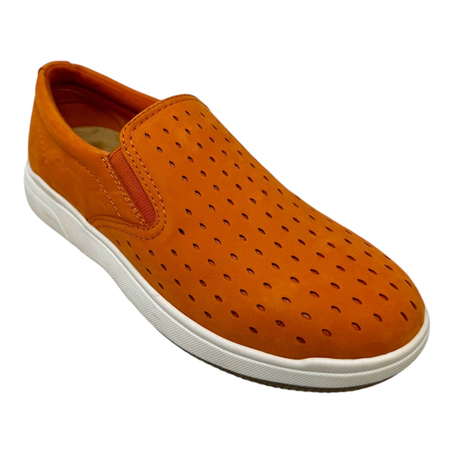 Nel Laser Cut Round Toe Slip On Shoes Sneakers By Earth In Orange, Size: 7