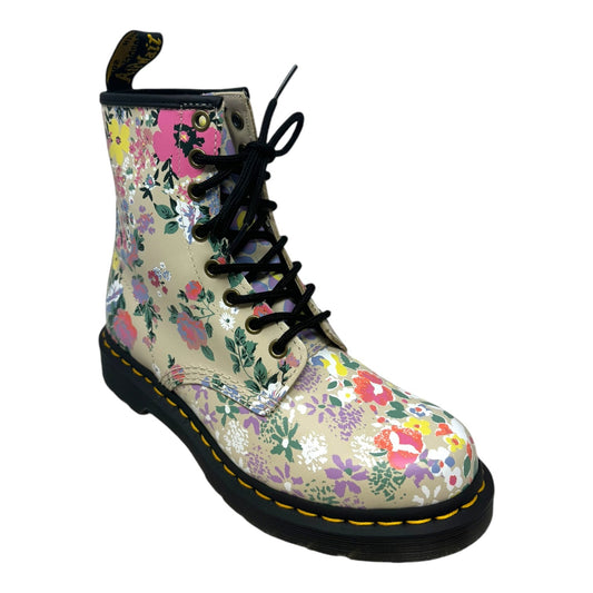 Floral Mashup Backhand Boots Combat By Dr Martens In Floral Print, Size: 7