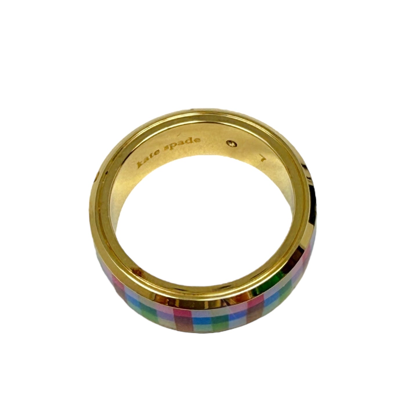 Plaid Ring Designer By Kate Spade, Size: 7