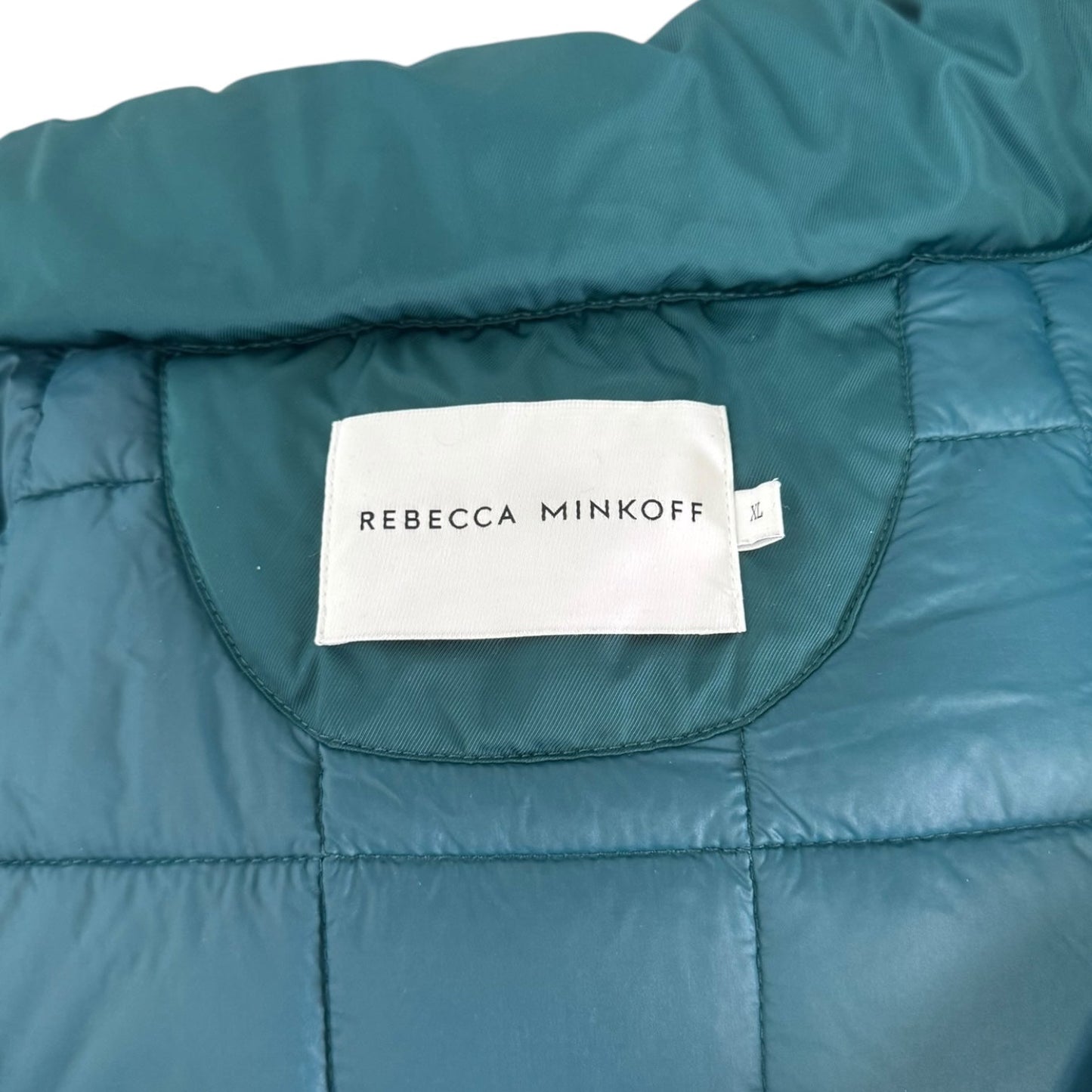 Box Quilted Hooded Coat Designer By Rebecca Minkoff In Green, Size: XL