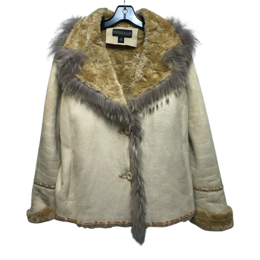 Jacket Faux Fur & Sherpa By Kristin Blake In Tan, Size: 1x