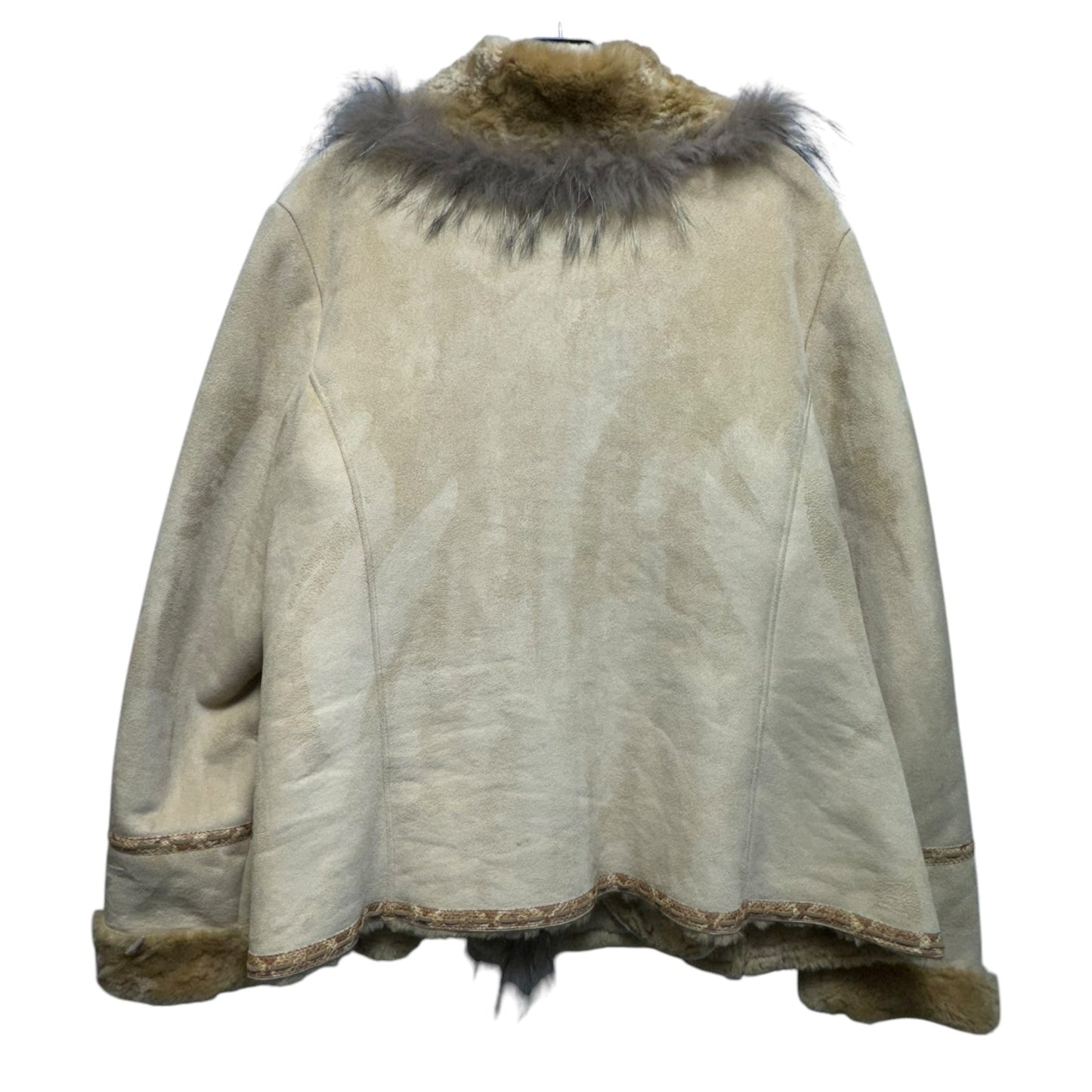 Jacket Faux Fur & Sherpa By Kristin Blake In Tan, Size: 1x