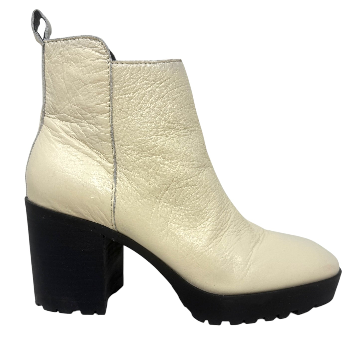 Worrin Leather Bootie By Lucky Brand In Cream, Size: 7.5