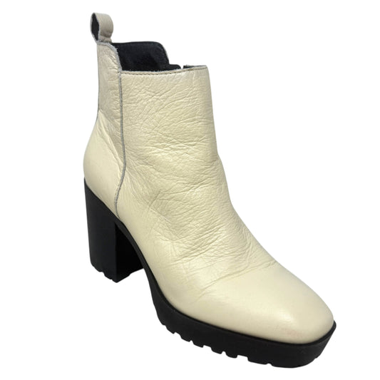 Worrin Leather Bootie By Lucky Brand In Cream, Size: 7.5