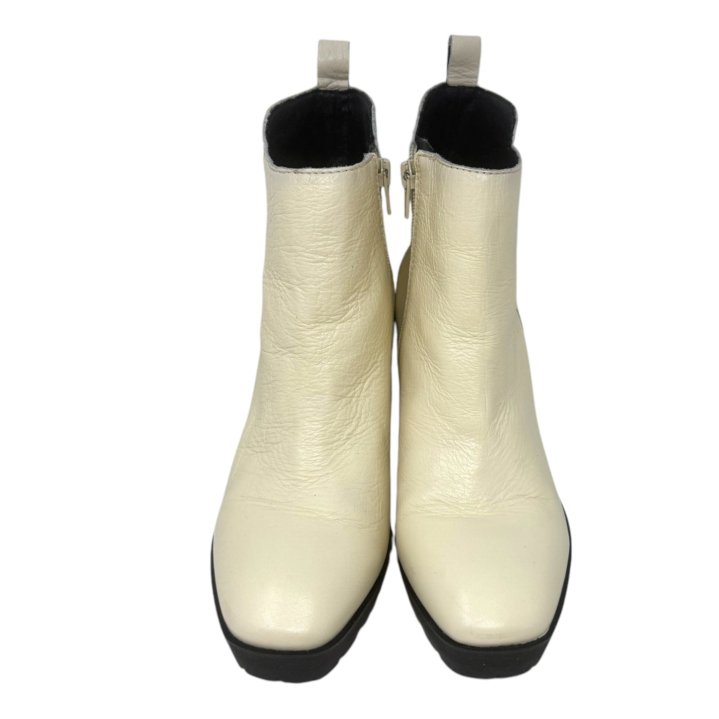 Worrin Leather Bootie By Lucky Brand In Cream, Size: 7.5