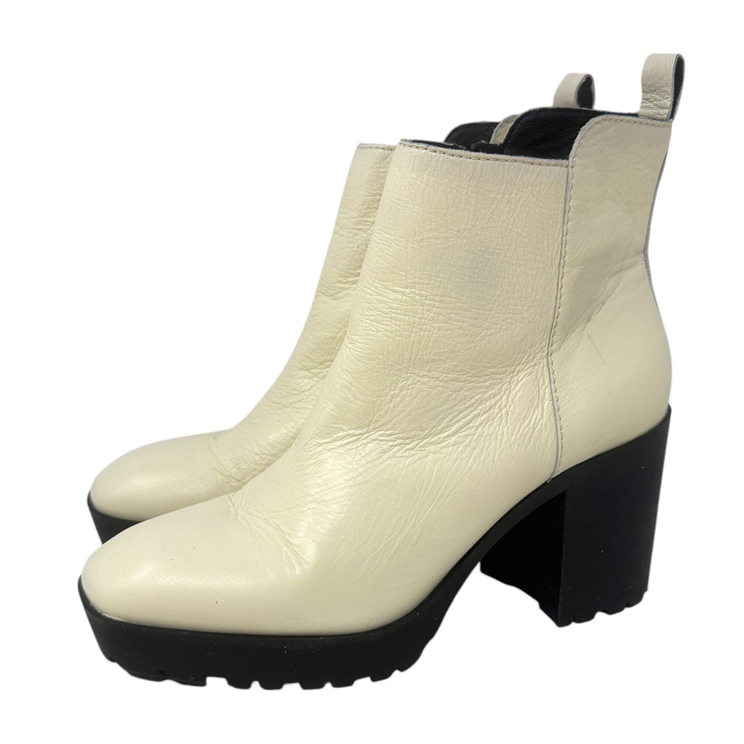 Worrin Leather Bootie By Lucky Brand In Cream, Size: 7.5