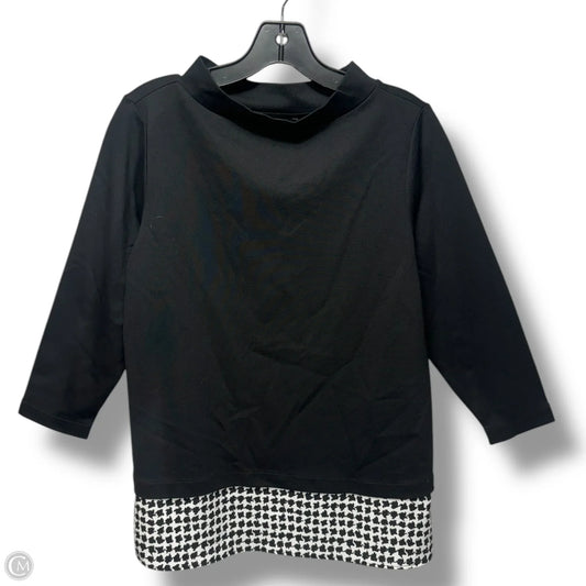 Top Long Sleeve By Ann Taylor In Black & White, Size: S