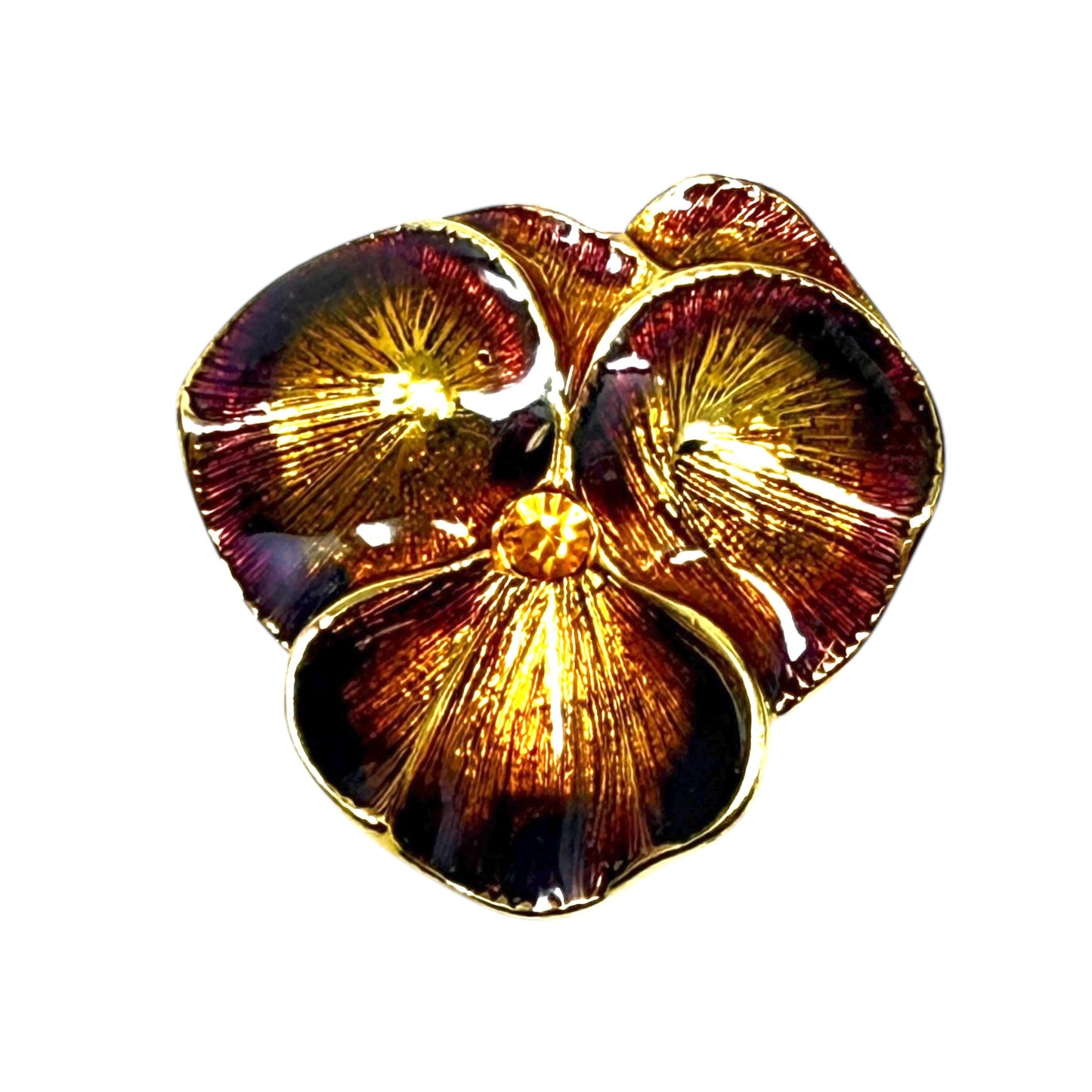 Pansy Enamel Brooch Pin By Joan Rivers