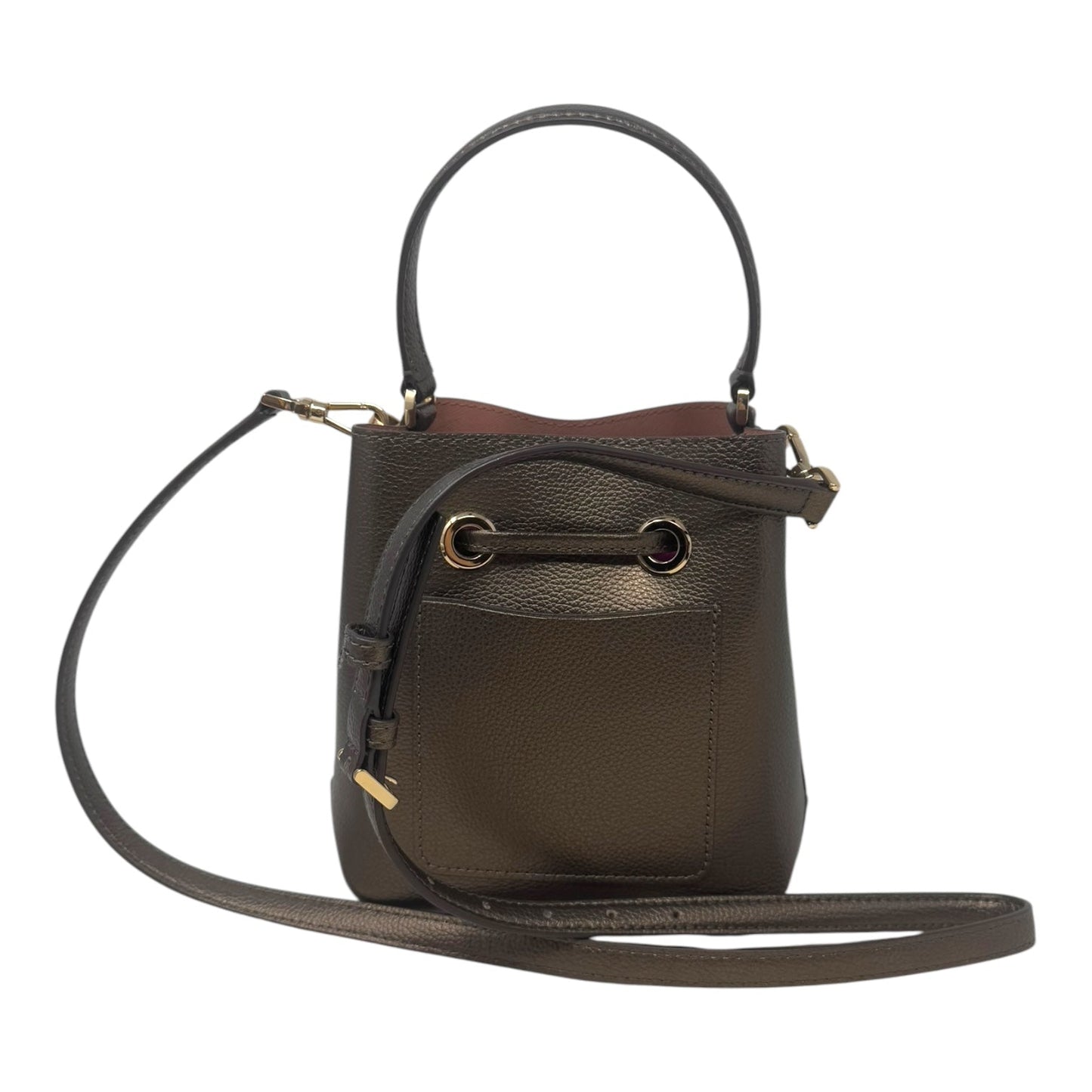 Bronze Bucket Crossbody Designer By Kate Spade, Size: Medium