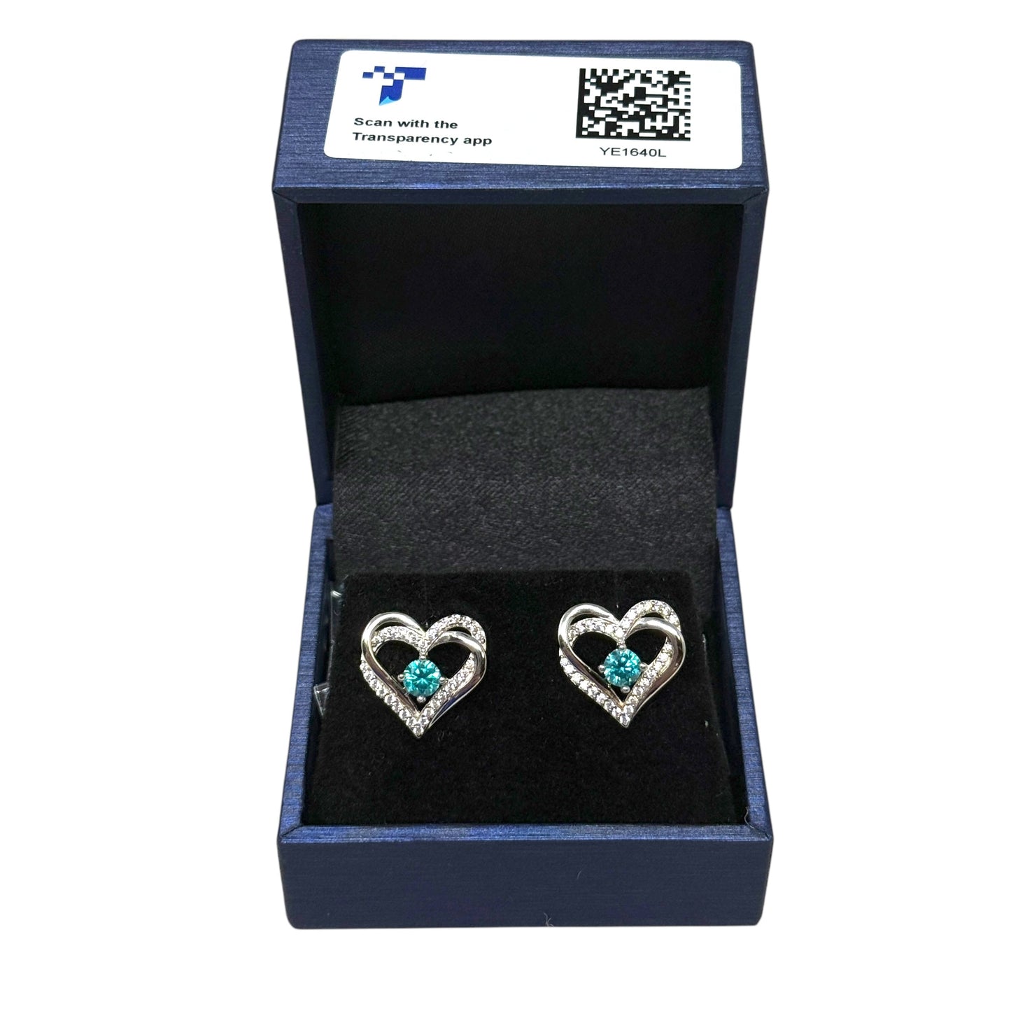 Birthstone Heart Earrings | 925 Sterling Silver | Rhodium-Plated By Unbranded