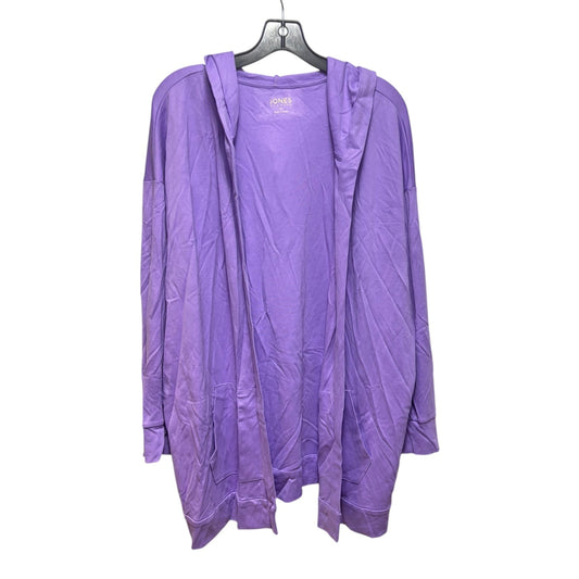 Hooded Cardigan By Jones New York In Purple, Size: Xl