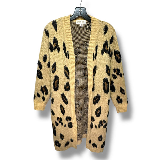 Sweater Cardigan By Knox Rose In Animal Print, Size: M