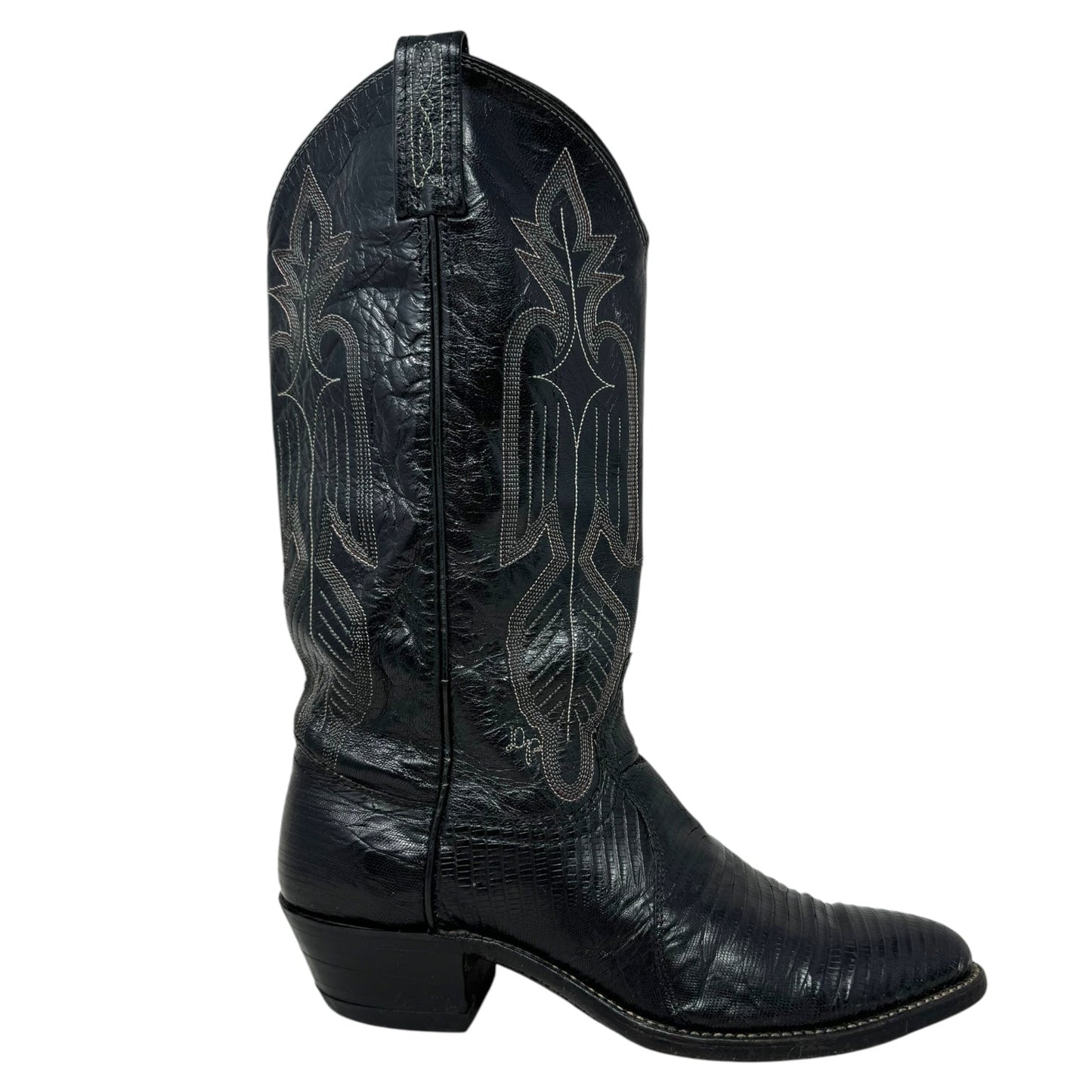 Winston Lizard Boots Western By Dan Post In Black, Size: 7.5