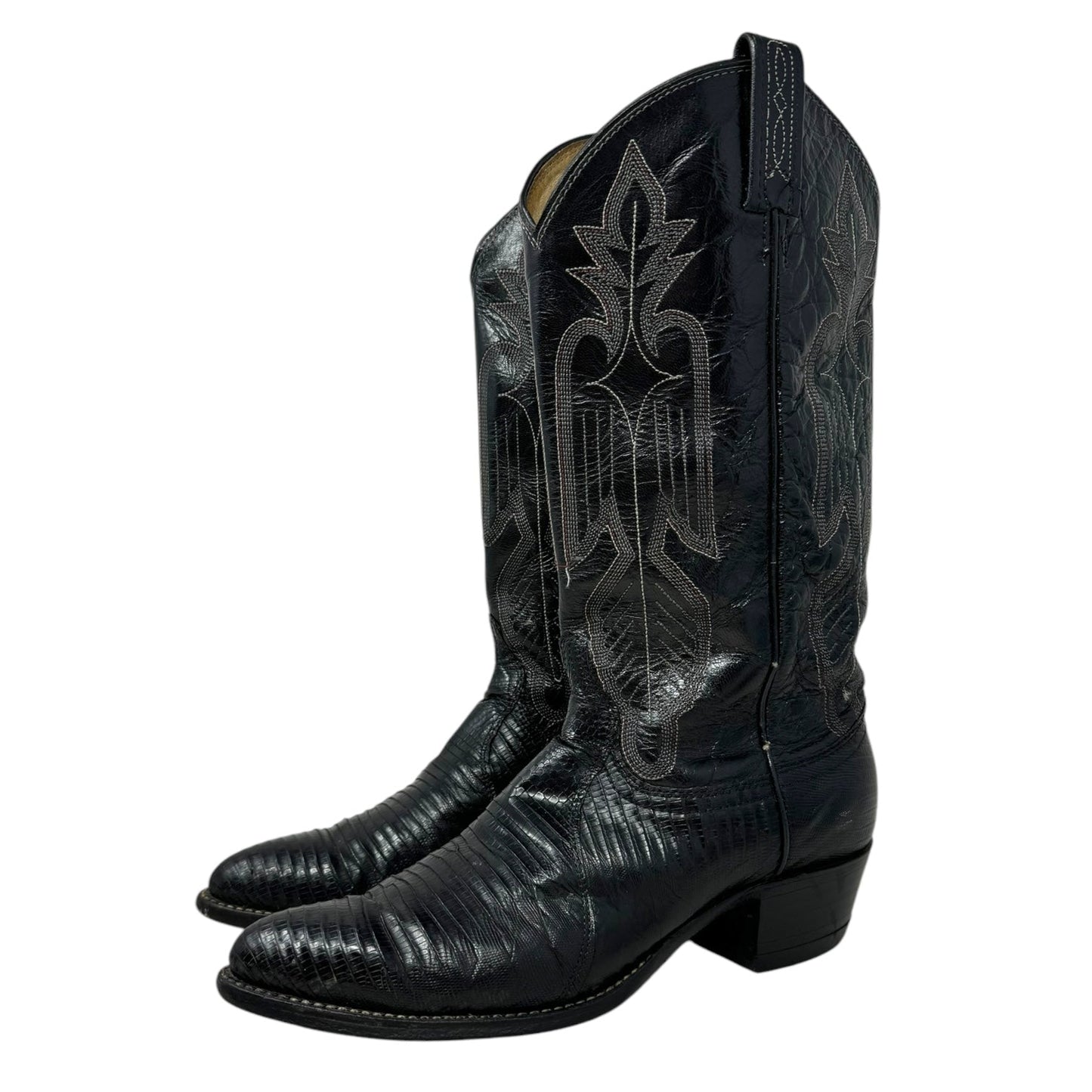 Winston Lizard Boots Western By Dan Post In Black, Size: 7.5