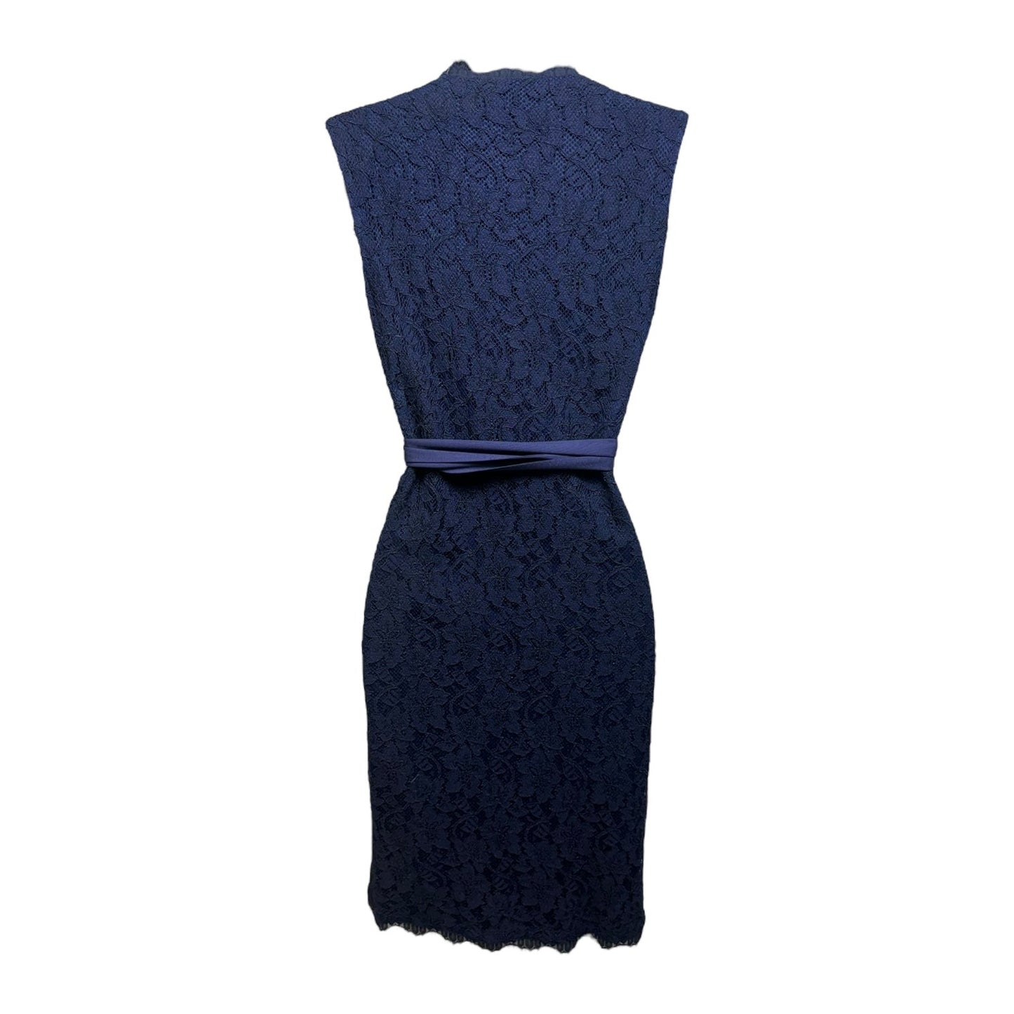 Julianna Two Lace Wrap Dress in Midnight Designer By Diane Von Furstenberg In Navy, Size: 0