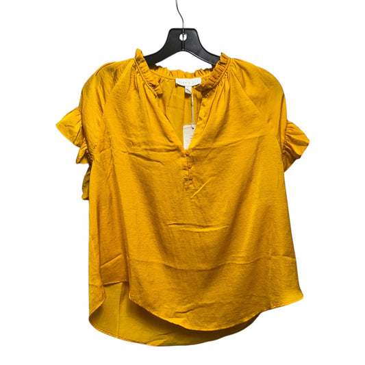 Top Short Sleeve By Alex & Lili In Yellow, Size: Xl