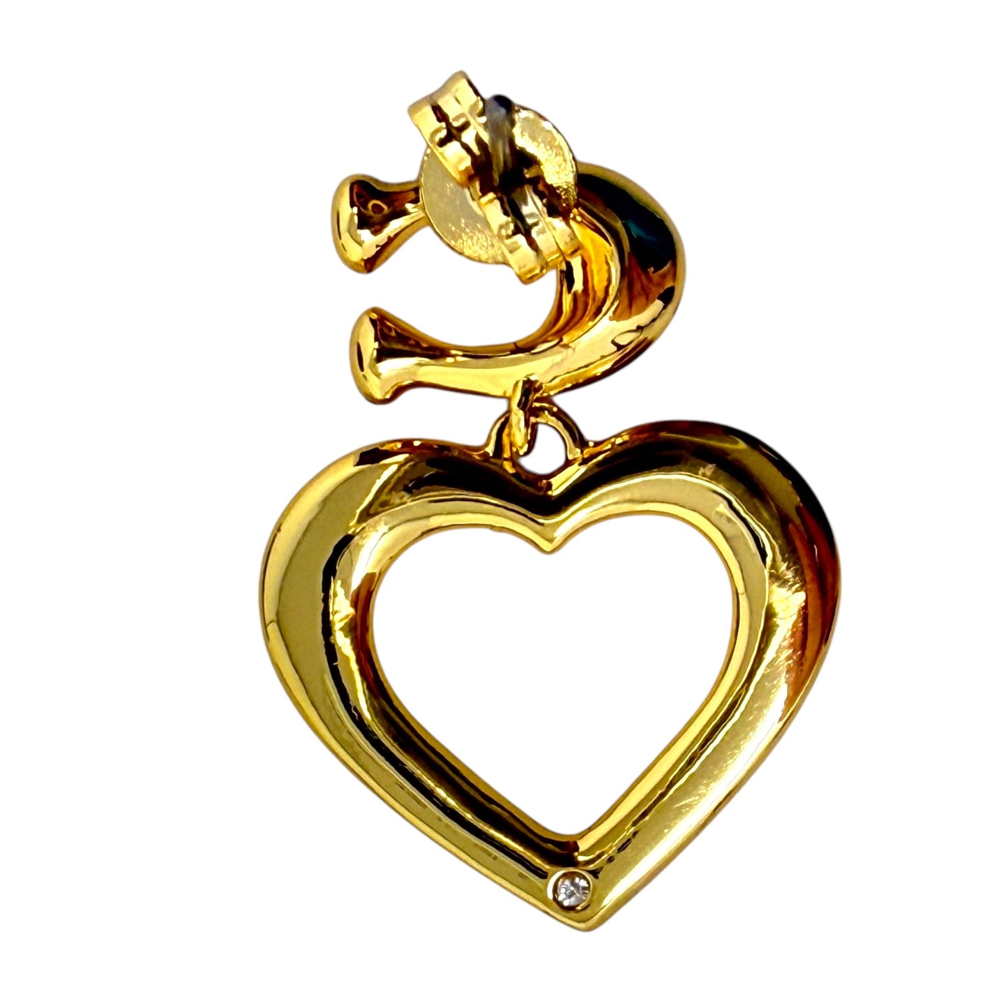 Signature C Heart Drop Earrings Gold Tone Designer By Coach