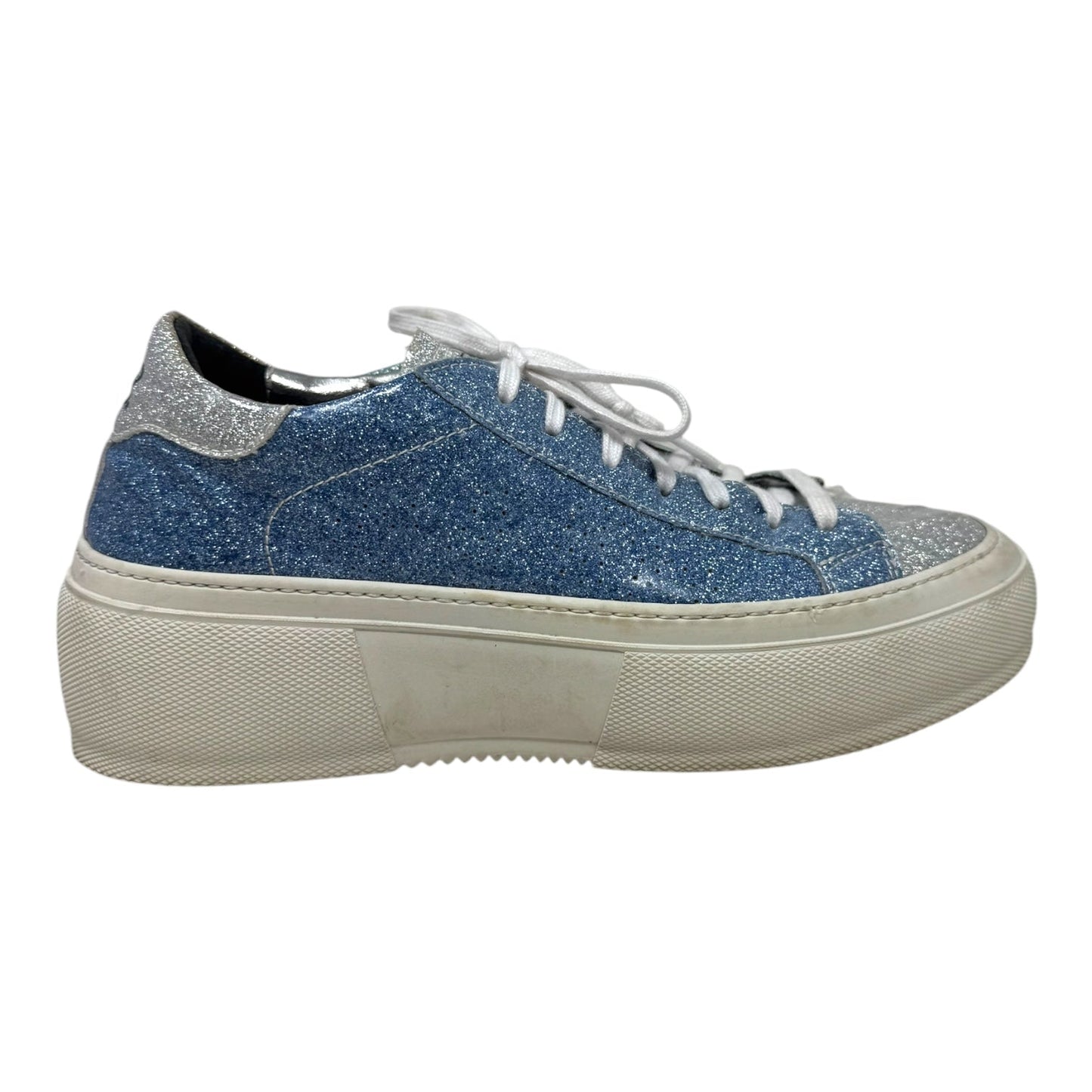 Louise Platform Glitter Sneakers By P448 In Blue, Size: 9