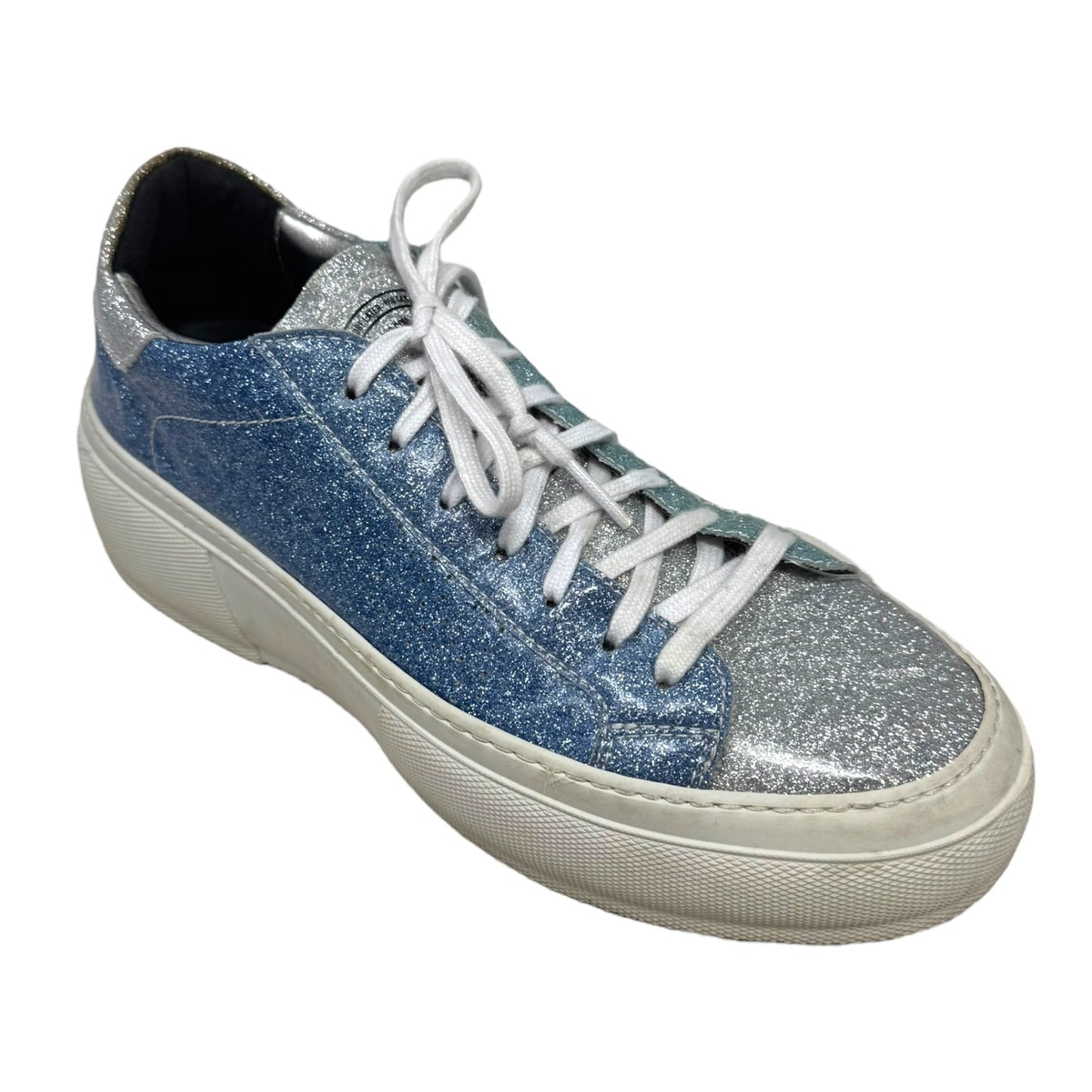 Louise Platform Glitter Sneakers By P448 In Blue, Size: 9