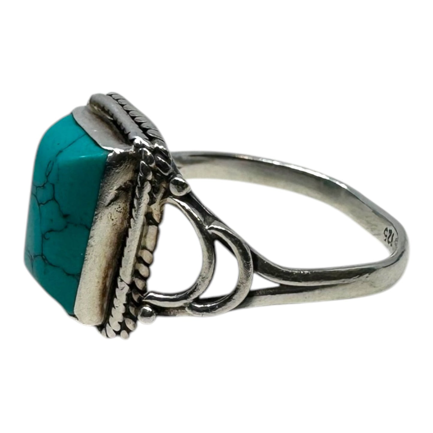 Turquoise Ring Sterling Silver, Size: 6