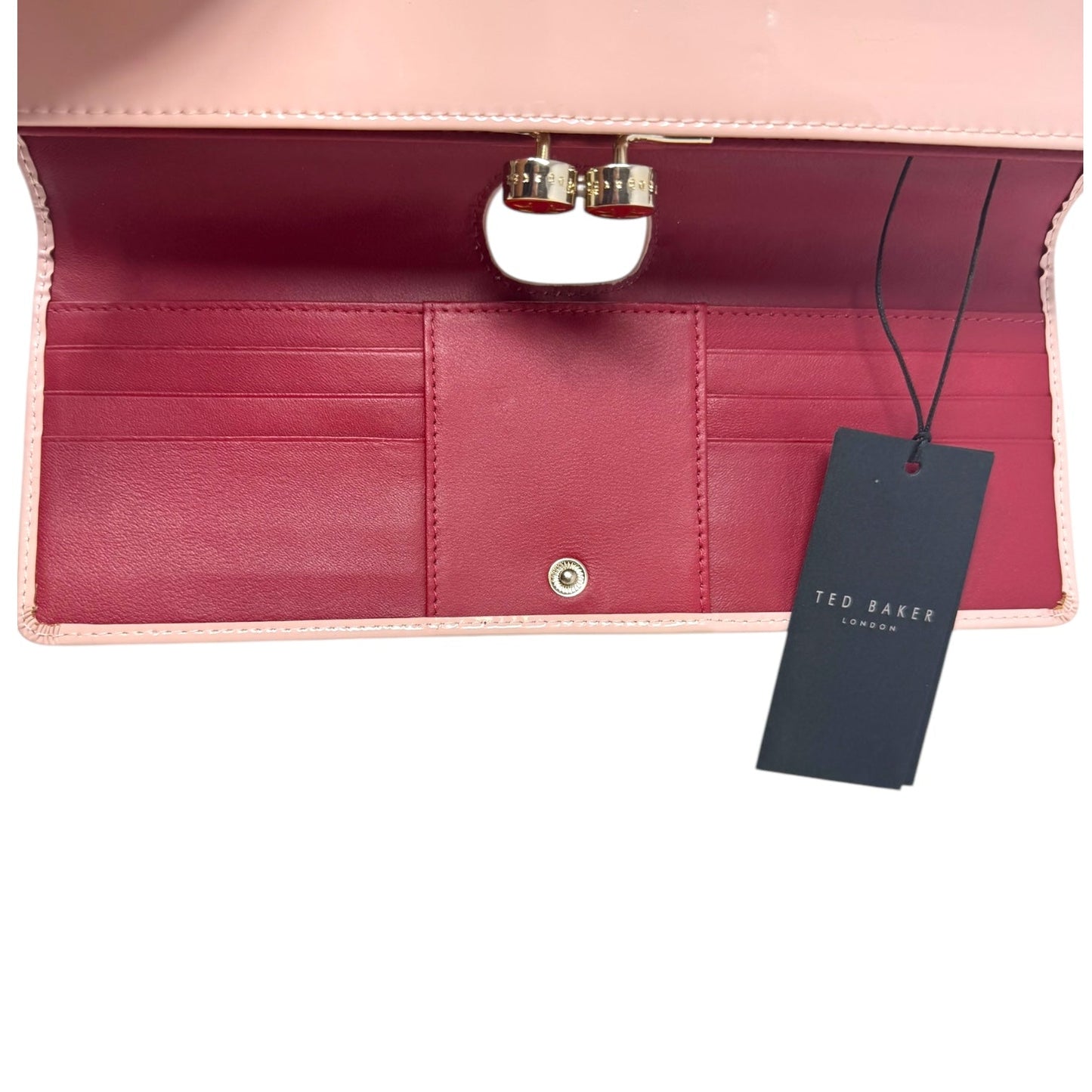 Bow Bobble Patent Matinee Clutch By Ted Baker, Size: Large