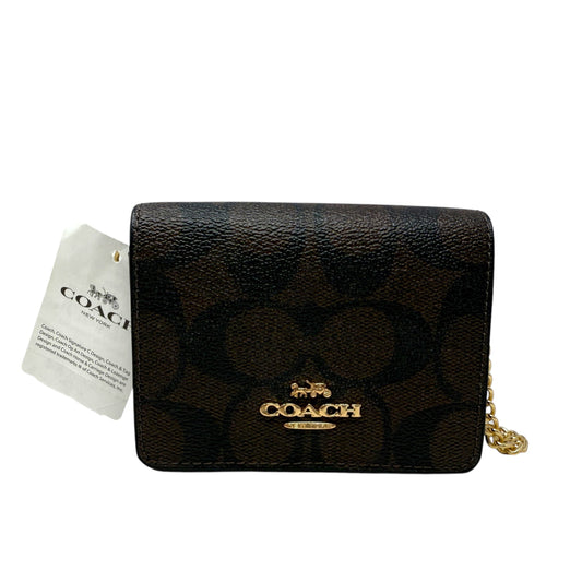 Mini Wallet On A Chain In Signature Canvas Designer By Coach, Size: Small