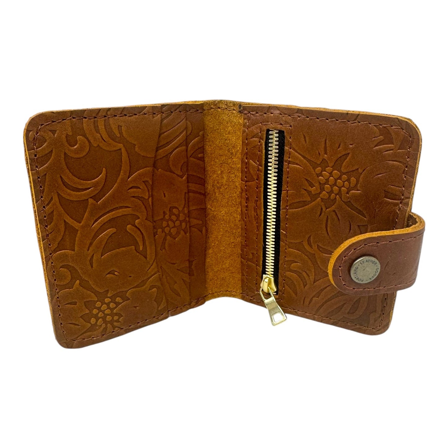 Iberia Tooled Wallet Leather By Portland Leather, Size: Small