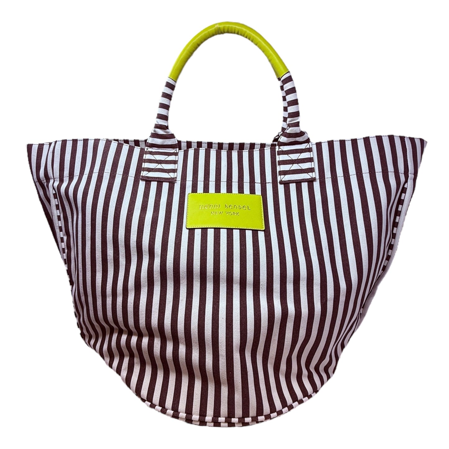 Signature Stripe Round Canvas Tote By Henri Bendel, Size: Large