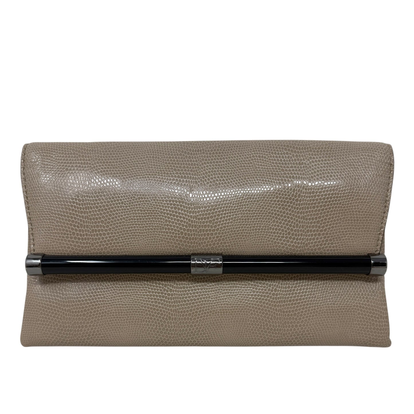 Lizard Embossed Leather Envelope Clutch Designer By Diane Von Furstenberg, Size: Medium