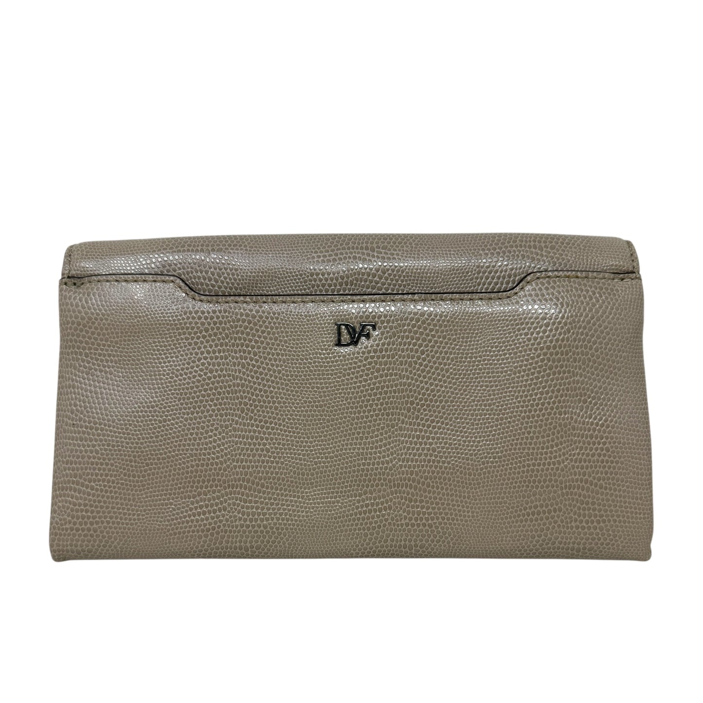 Lizard Embossed Leather Envelope Clutch Designer By Diane Von Furstenberg, Size: Medium