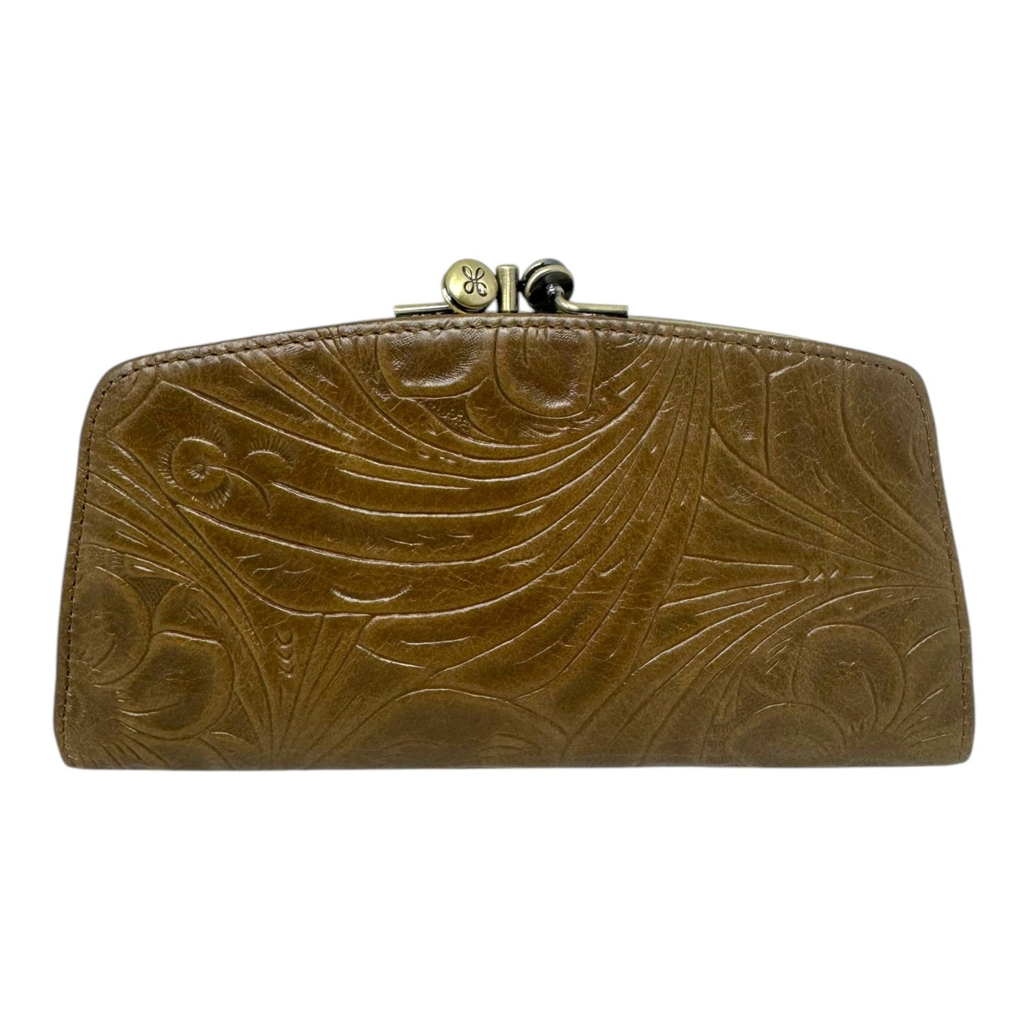 Tooled Leather Kisslock Wallet Leather By Hobo Intl, Size: Medium