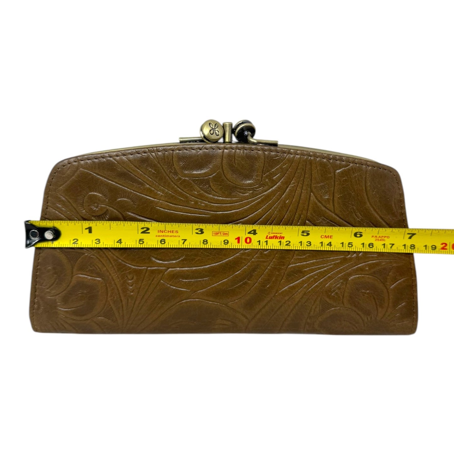 Tooled Leather Kisslock Wallet Leather By Hobo Intl, Size: Medium