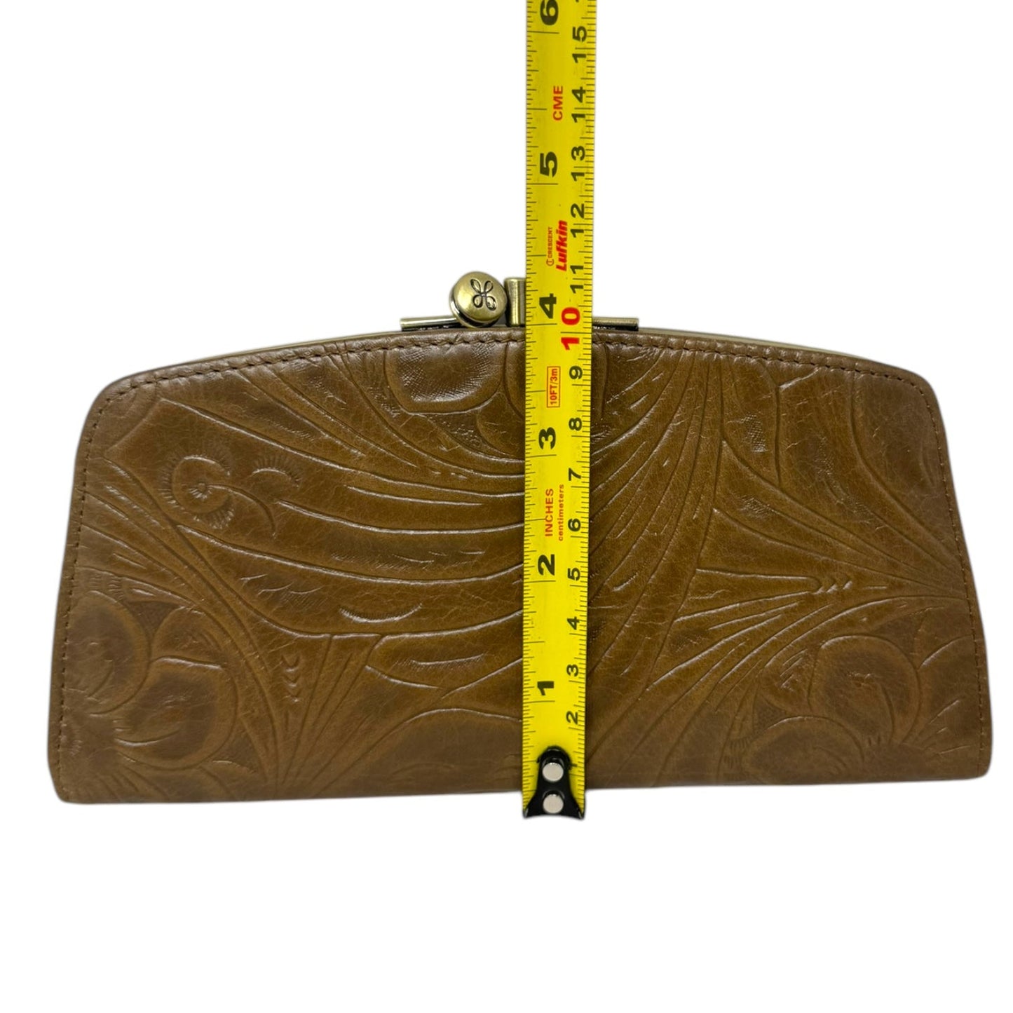 Tooled Leather Kisslock Wallet Leather By Hobo Intl, Size: Medium